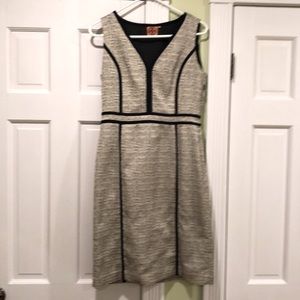Tory Burch dress, size 8. Navy weave, excellent condition. Chic and stylish.